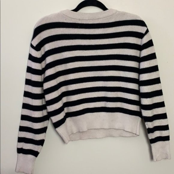 Zara light pink and black striped sweater - Picture 3 of 6